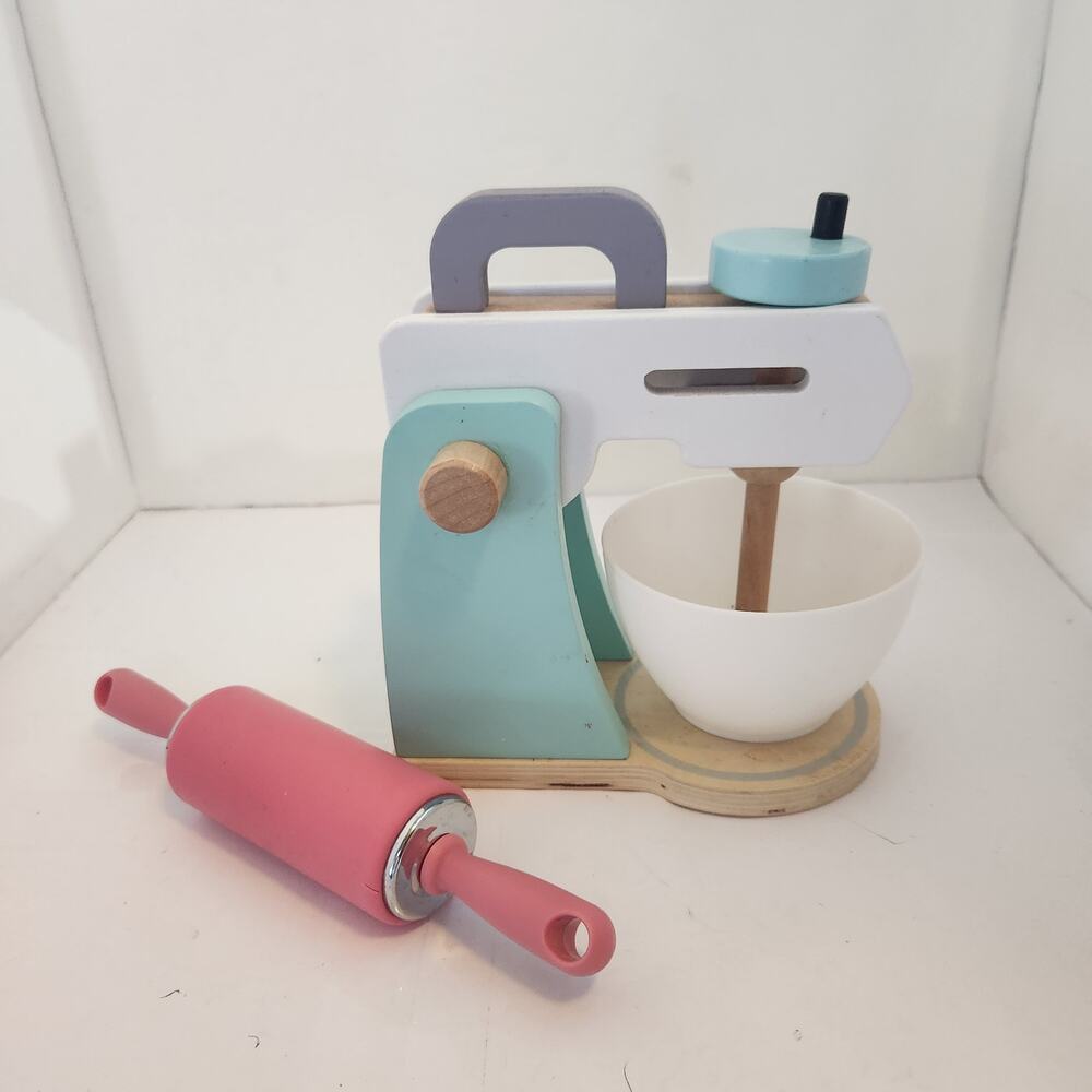 Adorable Wooden Toy Stand up Mixer and rolling pin
